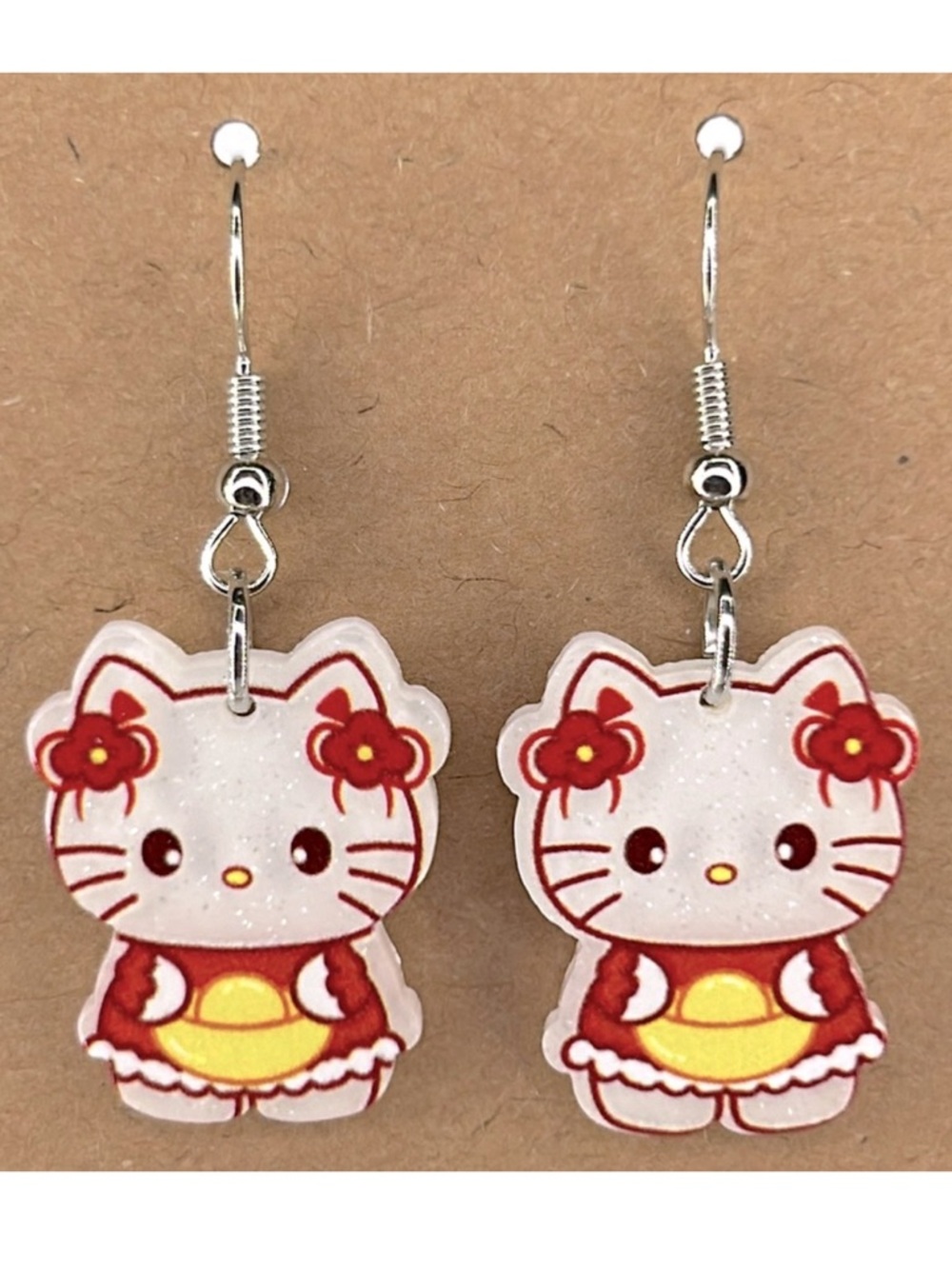 Hello Kitty Acrylic Dangle Earrings Fashion Jewelry